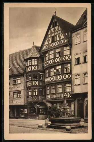 AK Wertheim a. Main, Marktplatz mit Fachwerkhäusern