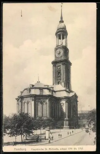 AK Hamburg-Neustadt, Hauptkirche St. Michaelis aus der Vogelschau