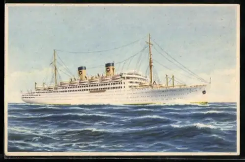 Künstler-AK Passagierschiff M/S Italia der Home Lines