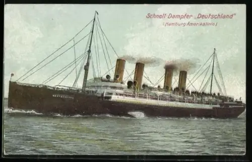 AK Schnell-Dampfer Deutschland, Hamburg-Amerika Linie, Passagierschiff