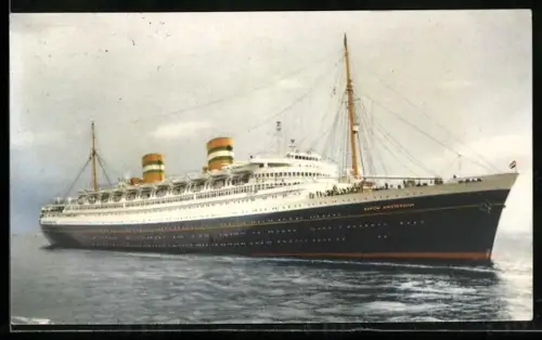 AK Passagierschiff S.S. Nieuw Amsterdam auf hoher See