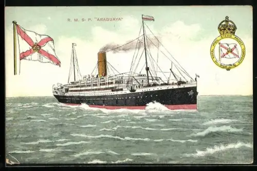 AK Passagierschiff RMSP Araguaya auf See