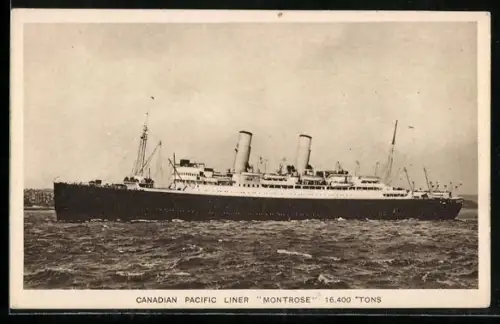AK Passagierschiff Montrose der Canadian Pacific Line vor der Küste
