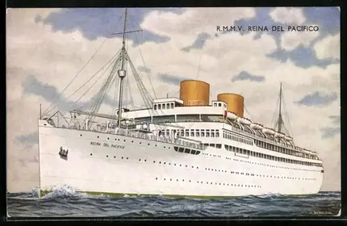 AK Passagierschiff R.M.M.V. Reina Del Pacifico auf See