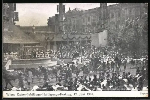 AK Wien, Kaiser-Jubliläums- Huldigungs-Festzug am 12.Juni 1898
