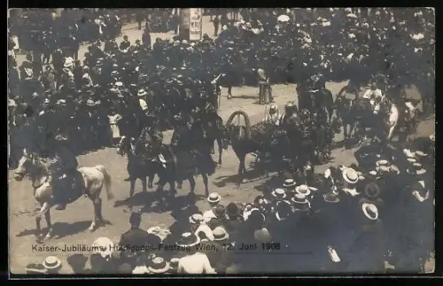 AK Wien, Kaiserhuldigungsfestzug am 12. Juni 1908