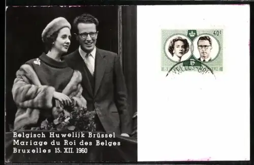 AK Bruxelles, Hochzeit des belgischen Königspaars 15.12.1960