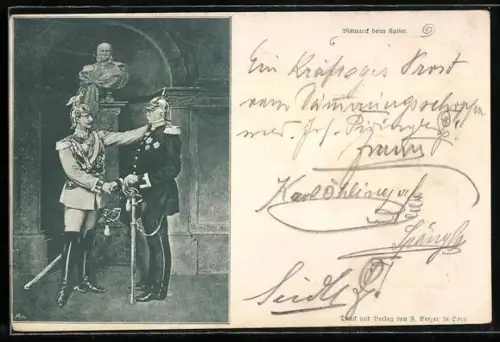 AK Bismarck und Kaiser Wilhelm II.
