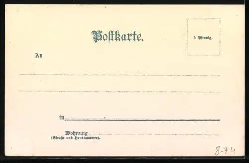 Lithographie Angler mit einem Boot am Steg