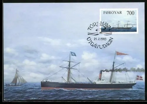 Maximum-AK Foroyar, Dampfschiffe auf Färörfahrt