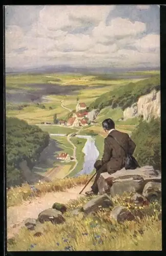 Künstler-AK Paul Hey: Verein für das Deutschtum im Ausland, Nun ade, du mein lieb Heimatland