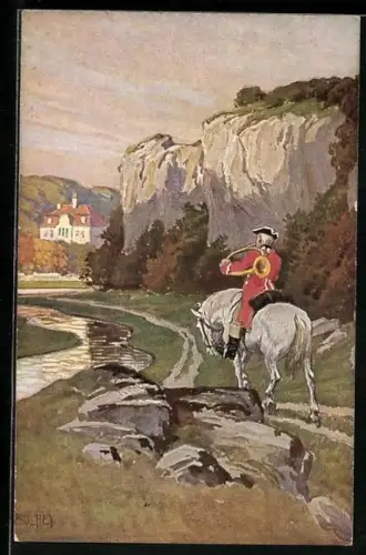 Künstler-AK Paul Hey: Verein für das Deutschtum im Ausland, Es blies ein Jäger wohl in sein Horn