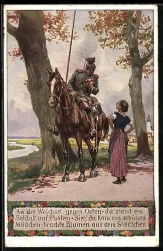 Künstler-AK Paul Hey: Verein für das Deutschtum im Ausland, An der Weichsel, gegen Osten, Ulan