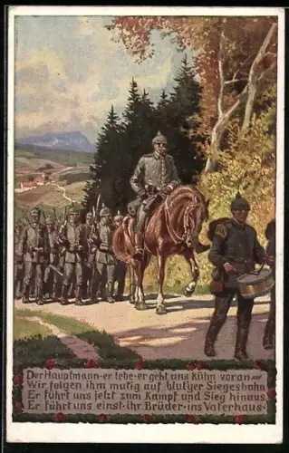 Künstler-AK Paul Hey: Verein für das Deutschtum im Ausland, Der Hauptmann, er lebe...