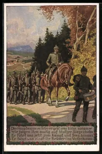 Künstler-AK Paul Hey: Verein für das Deutschtum im Ausland, Der Hauptmann, er lebe...