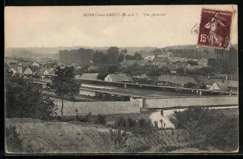AK Aunay-sous-Crécy, Teilansicht der Ortschaft