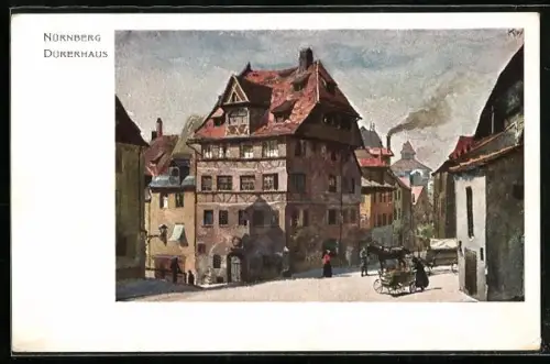 Künstler-AK Heinrich Kley: Nürnberg, Strassenpartie am Dürerhaus