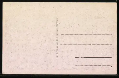 AK Mannheim, Paradeplatz und Rathaus