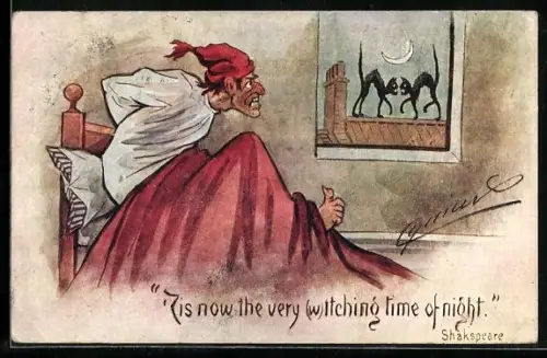 Künstler-AK Cynicus: `tis now the very (w)itching time of night