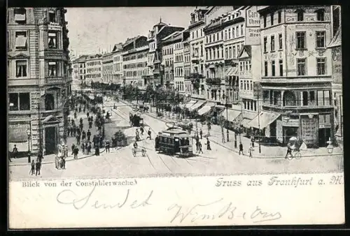 AK Frankfurt, Zeil v. d. Constablerwache, Strassenbahn