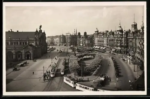 AK Frankfurt, Hauptbahnhof, Geschäfte, Strassenbahn