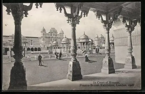 AK London, Franco-British Exhibition 1908, In Court of Honour