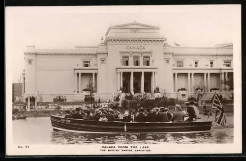 AK London, The British Empire Exibition, Canada from the Lake