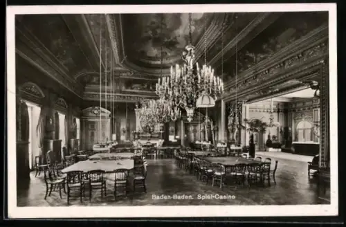 AK Baden-Baden, Innenansicht der Spielbank