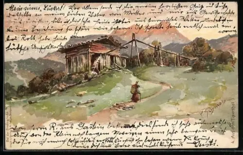 Künstler-AK P.Schmohl: Italien, Aus dem Tuxerthal