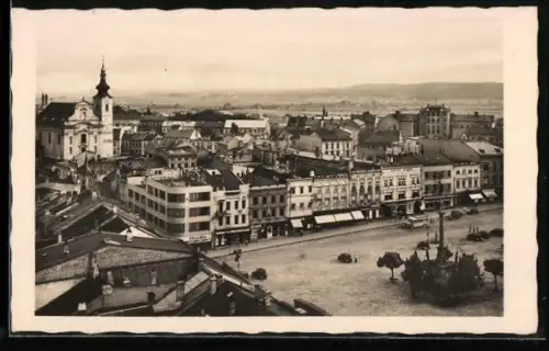 AK Kremsier, Grosser Platz aus der Vogelschau