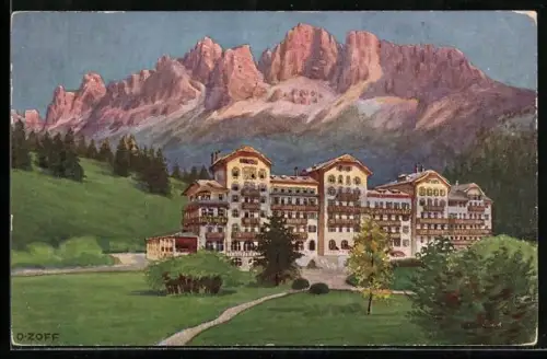 AK Karersee, Karersee-Hotel und Rosengarten