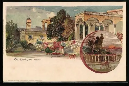 Künstler-AK Manuel Wielandt: Genova, Blick auf eine Villa