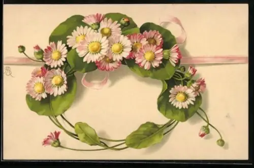 Künstler-AK Meissner & Buch (M&B) Nr. 1561: blühende Blumen an einem Band