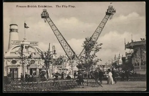 AK Franco-British Exhibition, The Flip Flap, Glass Making, Ausstellung