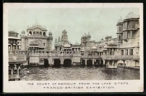 AK Franco-British Exhibition, The Court of Honour from the Lake Steps, Ausstellung