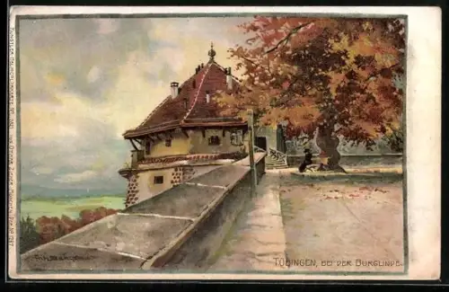 Künstler-AK Fritz Bergen: Tübingen, Bei der Burglinde