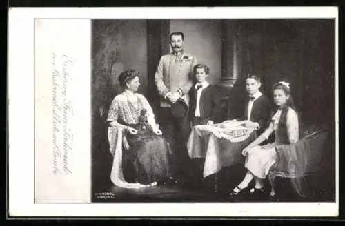 AK Erzherzog Franz Ferdinand von Österreich im Kreis seiner Familie