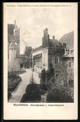 AK Marienburg / Malbork, Mittelschlosshof & Hochmeisterpalast