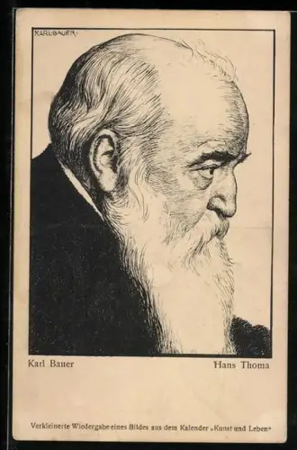 Künstler-AK Hans Thoma: Portrait von Karl Bauer