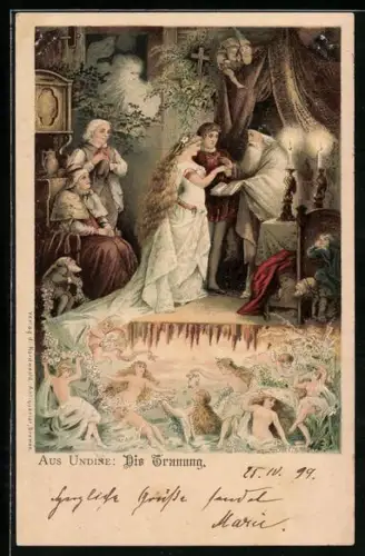 Künstler-AK Undine (Mythologie) - Die Trauung