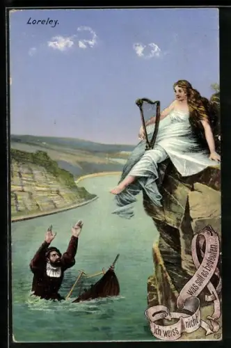 AK Sinkendes Boot an der Loreley, Ich weiss nicht was soll es bedeuten...