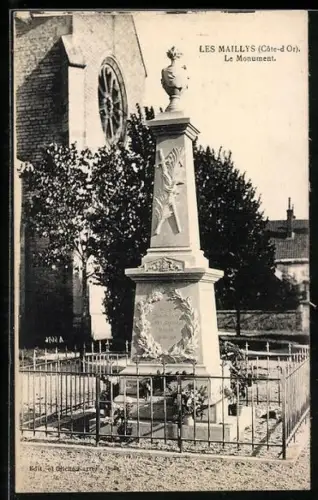 AK Les Maillys, Le Monument
