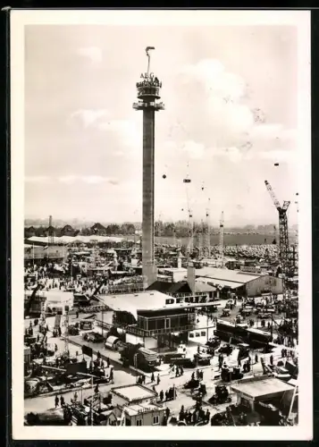 AK Hannover, Ausstellung, Wahrzeichen der Messe der Hermes-Turm