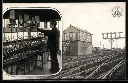 AK Englische Eisenbahn Crewe, Electric Signal Box