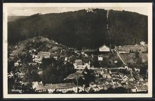 AK Wildbad, Ortsansicht mit Hügeln