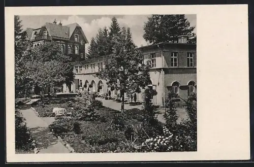 AK Tabarz /Thür. Wald, Gasthof Villa Elsa und Gartenanlage