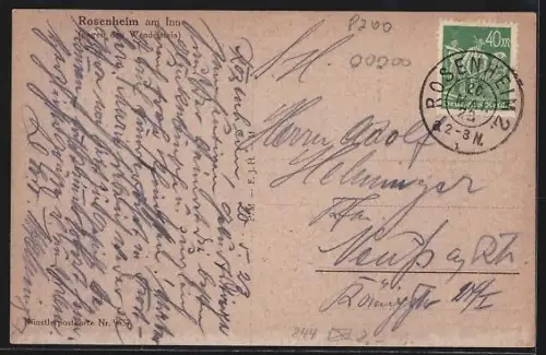 AK Rosenheim am Inn, Blick gegen den Wendelstein