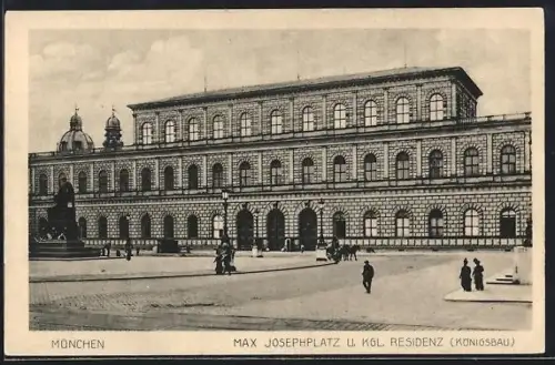 AK München, Max-Joseph-Platz, Kgl. Residenz, Königsbau