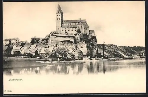 AK Dietkirchen, Flusspartie mit Blick in den Ort