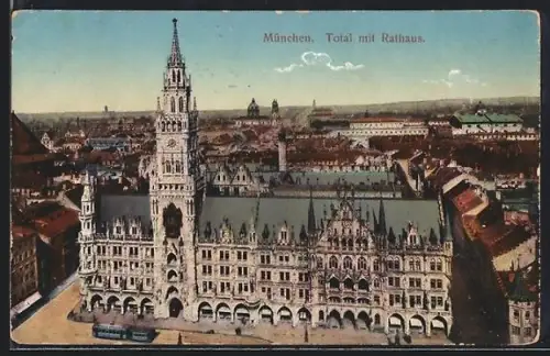 AK München, Total mit Rathaus